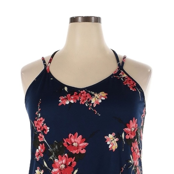 🌺 Papermoon Cami Tank Top Size 3X NWT Blue Dark Floral Print Stretchy Summer - Picture 4 of 10